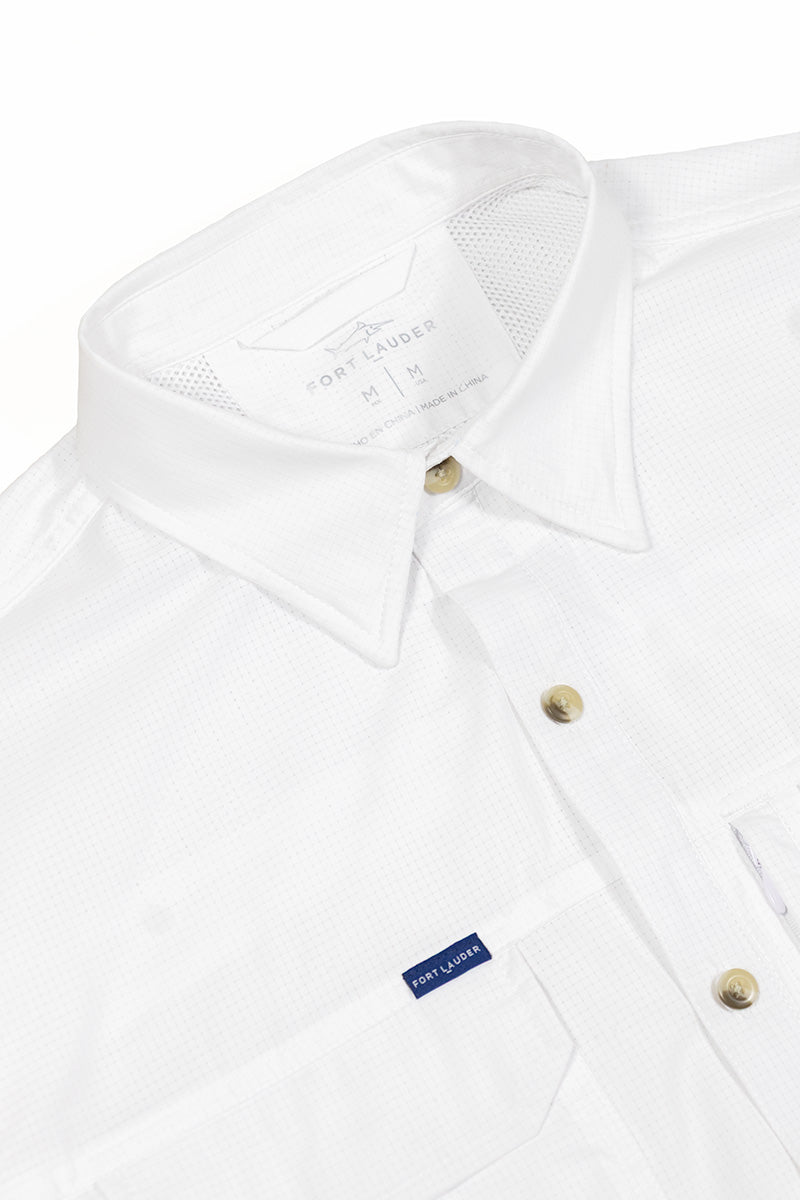 Camisa para rancho King Ranch Manga Larga Color Blanca Fort Lauder