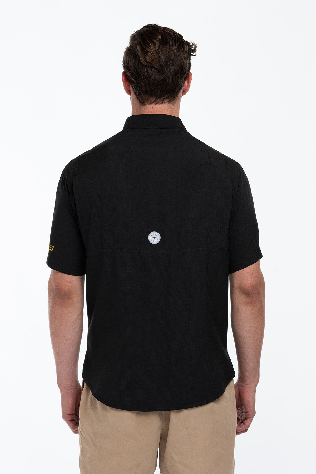Camisa Tipo Pescador Hombre Manga Corta Negra Fort Lauder Edición Tigres