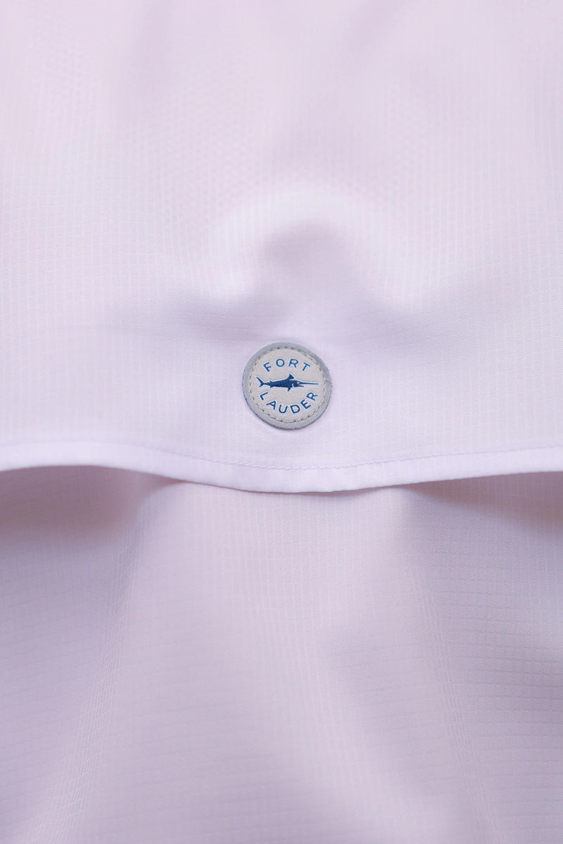 Blusa tipo Pescador Mujer Manga larga color blanco marca Fort Lauder espalda acercamiento