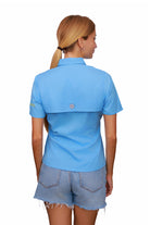 Blusa Tipo Pescador Mujer Manga Corta Azul Celeste Fort Lauder Edición Tigres