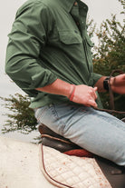 Camisa para rancho King Ranch Manga Larga Color Verde Olivo Fort Lauder