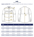 Guía Tallas Camisa Tipo Pescador Manga Larga Hombre Fort Lauder