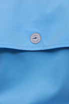 Blusa tipo Pescador Mujer manga corta color Azul Celeste espalda acercamiento