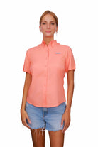 Blusa Tipo Pescador Mujer Manga Corta color Salmón Fort Lauder frente