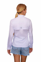 Blusa tipo Pescador Mujer Manga larga color blanco marca Fort Lauder espalda
