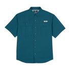 Camisa Tipo Pescador Hombre Manga Corta Azul Cenizo Fort Lauder frente