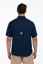 Camisa Tipo Pescador Hombre Manga Larga Azul Marino Fort Lauder espalda
