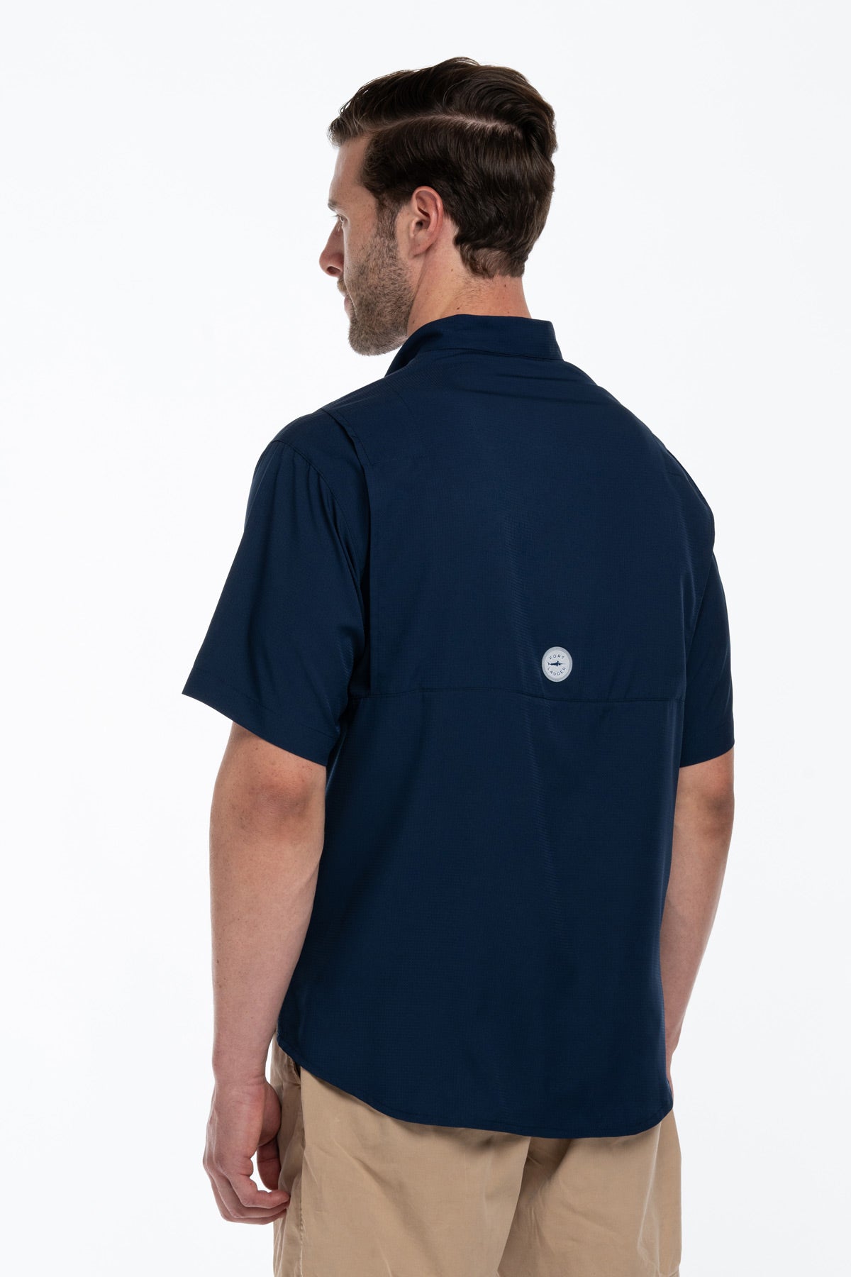 Camisa Tipo Pescador Hombre Manga Larga Azul Marino Fort Lauder lateral