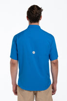 Camisa Tipo Pescador Hombre Manga Corta Azul Rey Fort Lauder espalda