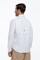 Camisa Tipo Pescador Hombre Manga Larga Blanca Fort Lauder lateral