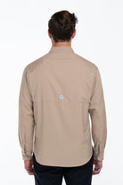 Camisa Tipo Pescador Hombre Manga Larga Color Kaki Outdoor Fort Lauder Espalda